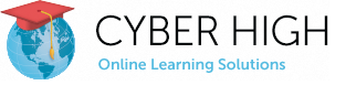 Cyber High Online Learning Solutions logo -globe with graduation ap